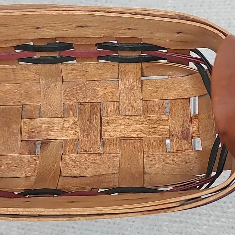 Gerald Henn Vintage 1995 “Workshop” Basket with Leather Strap Handles